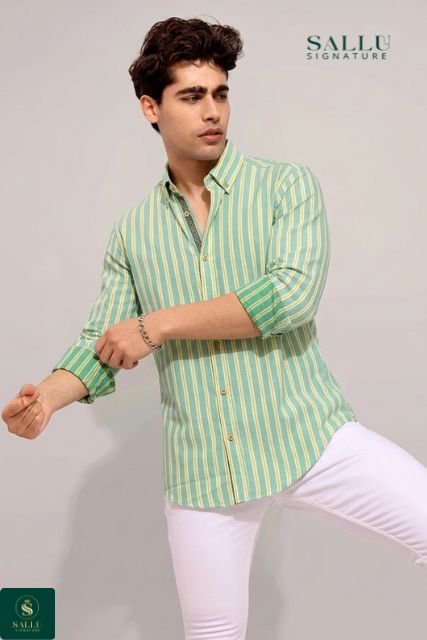 Old Money - Green Stripe Shirt