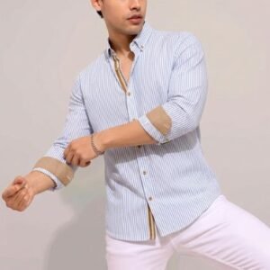 Silk long shirt white
