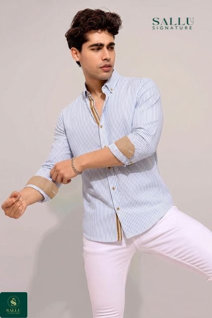 Silk long shirt white