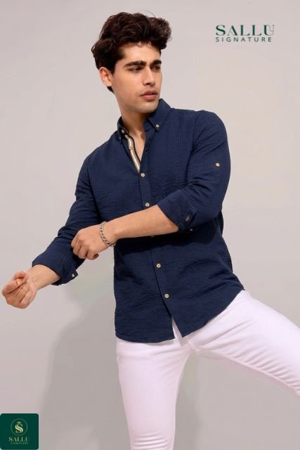 Solid Navy Blue Shirt